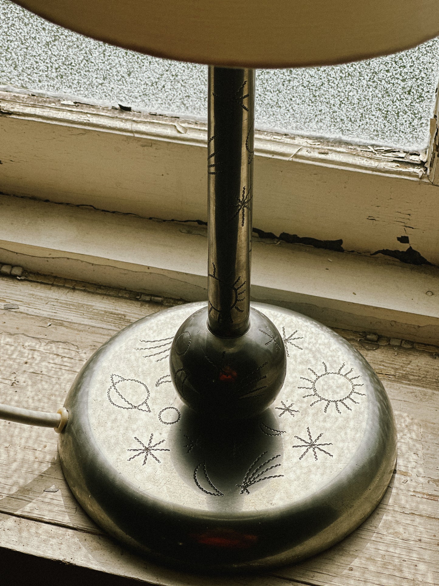 1930s PEWTER LAMP, Sweden