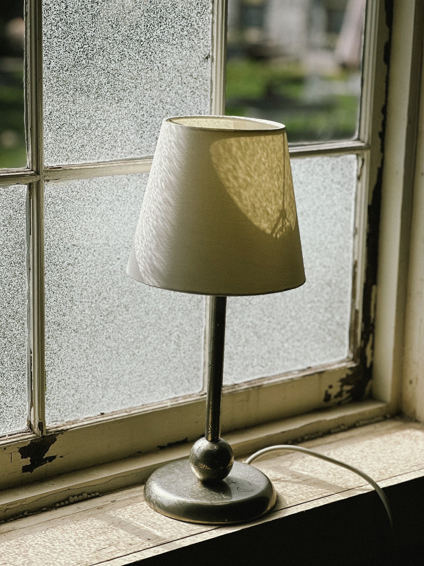 1930s PEWTER LAMP, Sweden