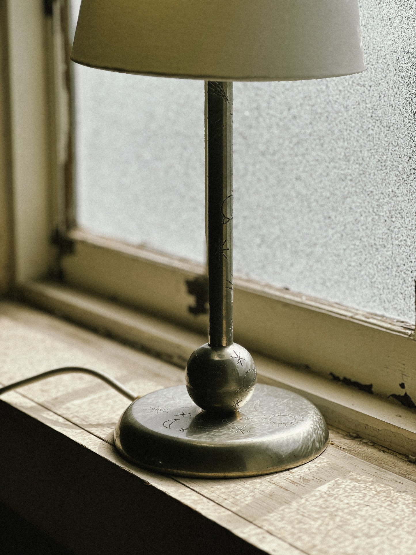 1930s PEWTER LAMP, Sweden