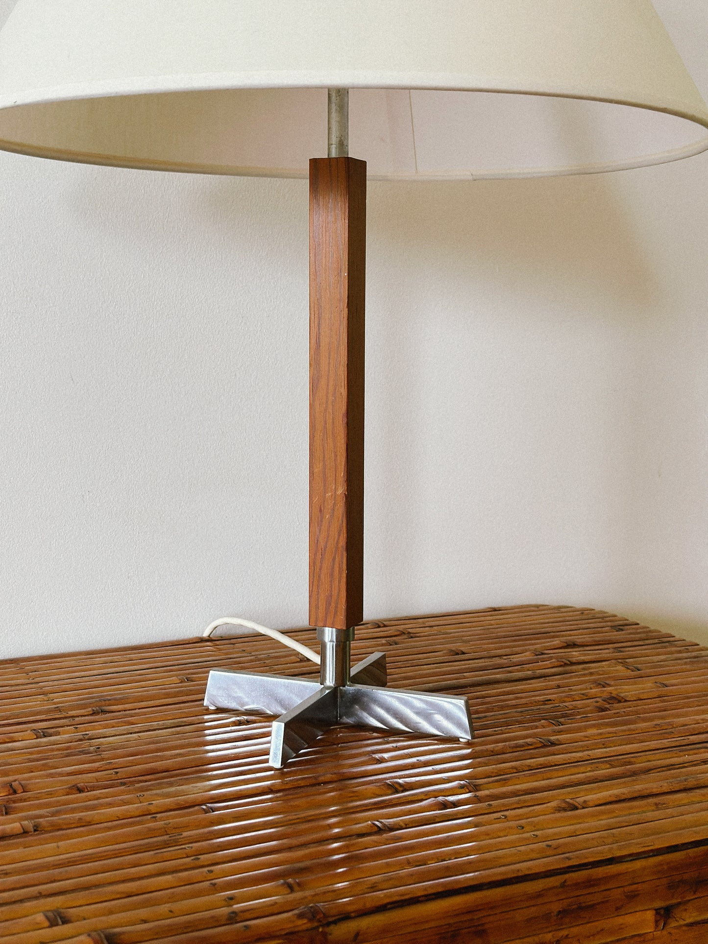 1960s ASEA METAL & WOOD TABLE LAMP, Sweden