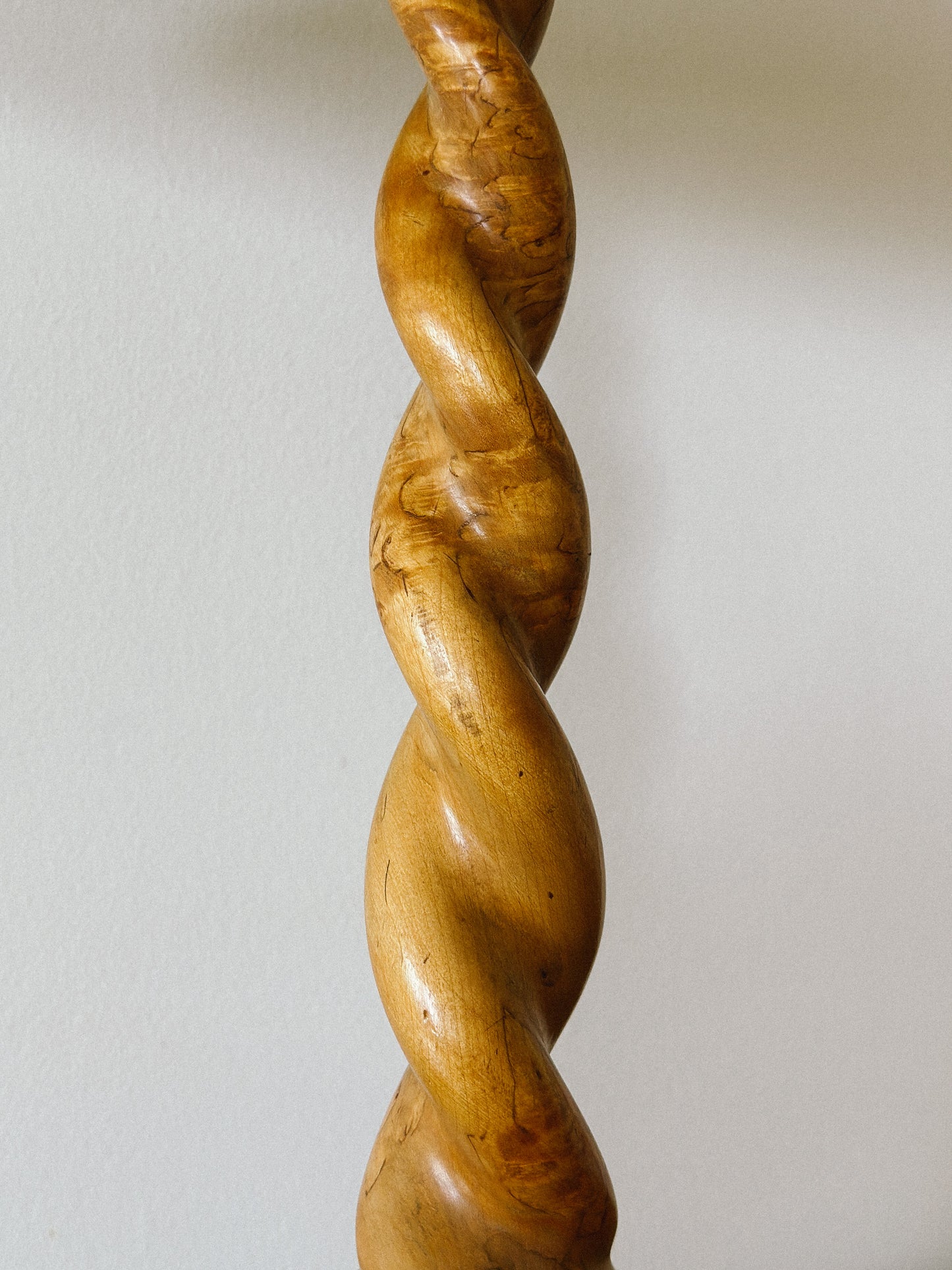 EARLY 20 C. BIRCH WOOD TWIST LAMP, France