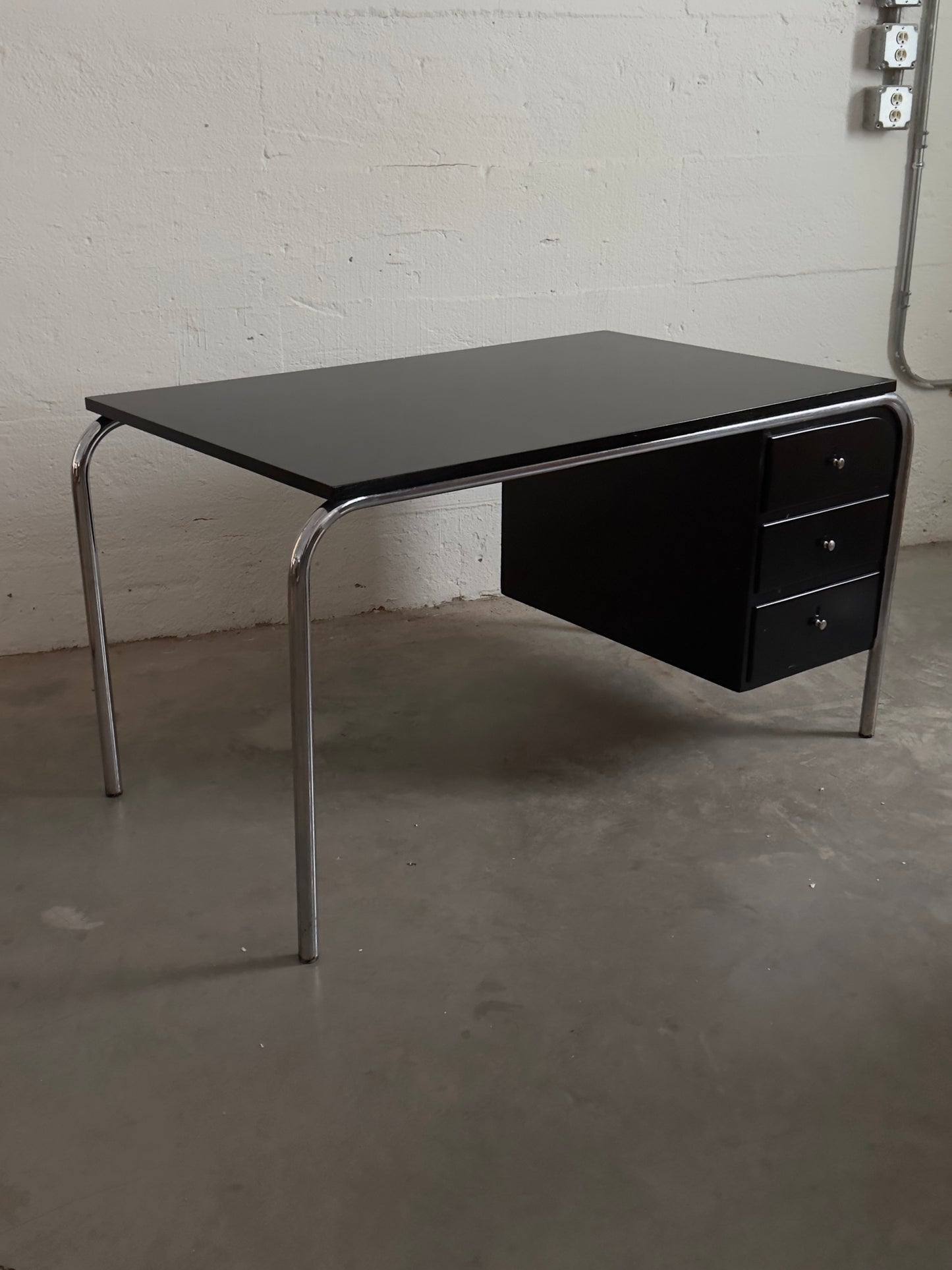 Modernist Chrome Bauhaus Desk, c. 1940