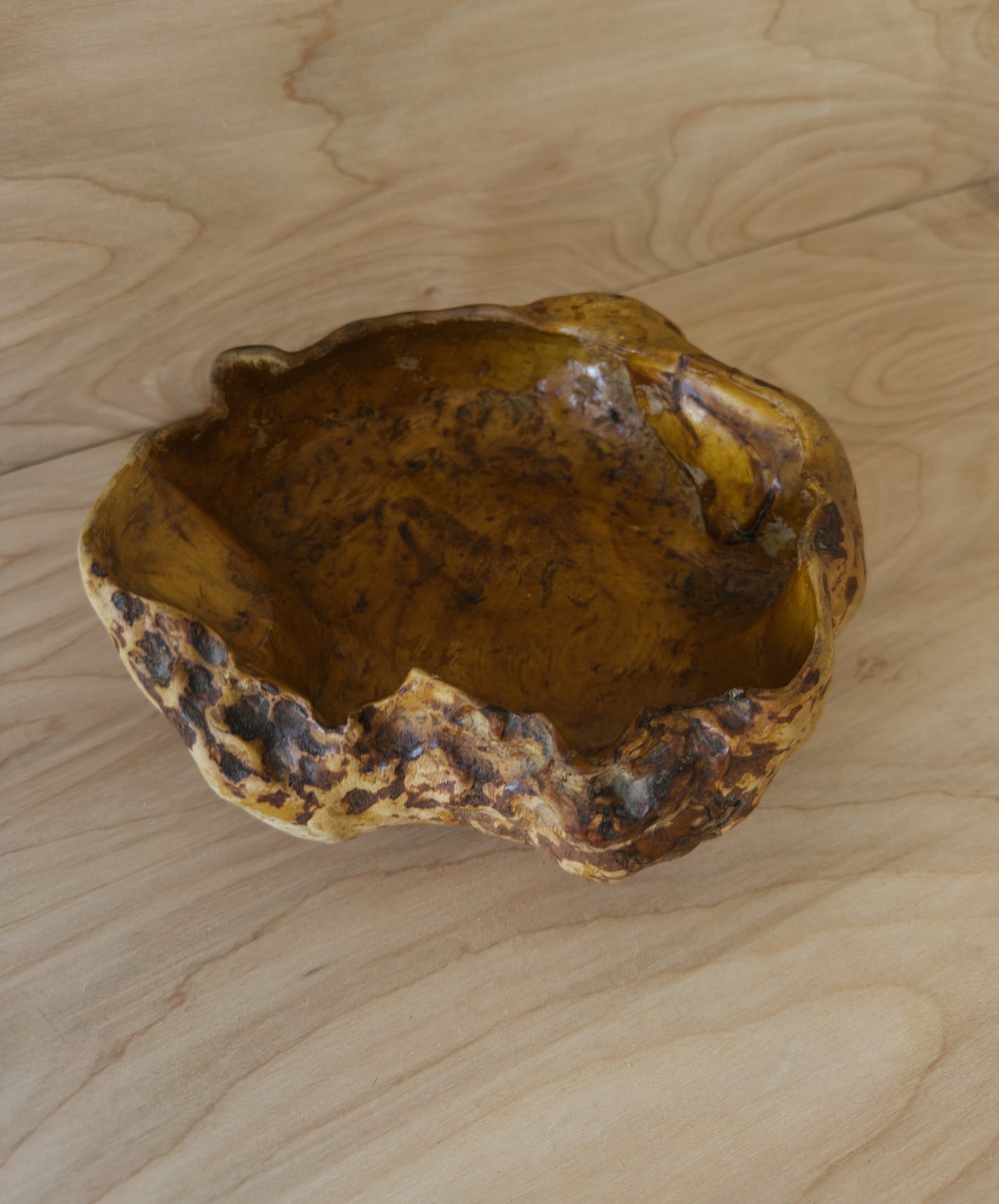SCANDI HANDCARVED WOODEN WHIRL BOWL C. 1960