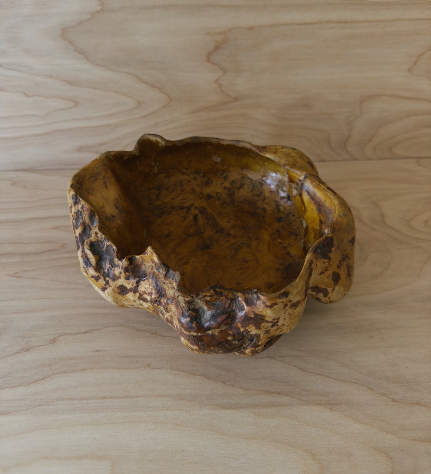 SCANDI HANDCARVED WOODEN WHIRL BOWL C. 1960