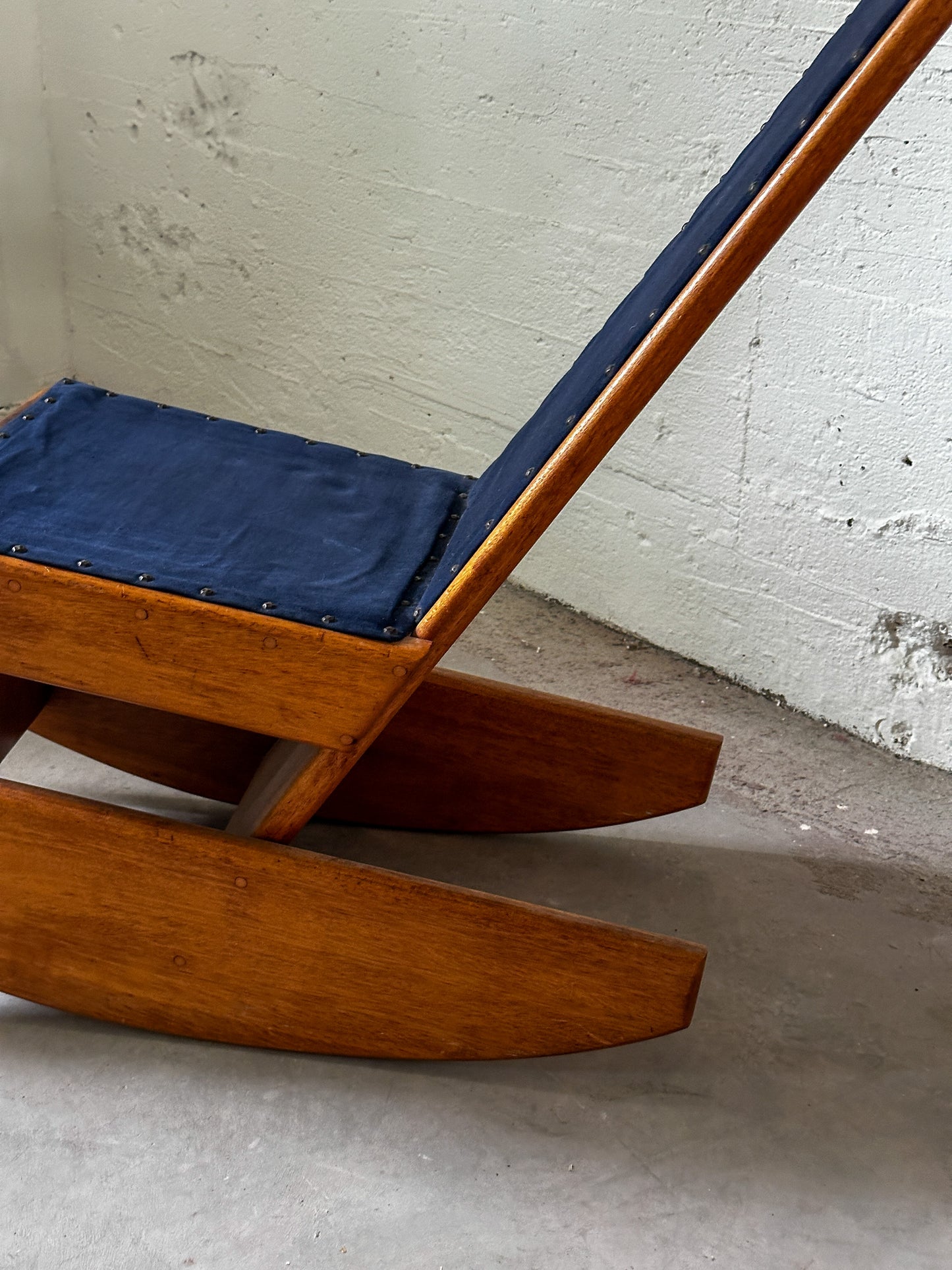 Handmade American Architectural Craft Rocker, 20th Century
