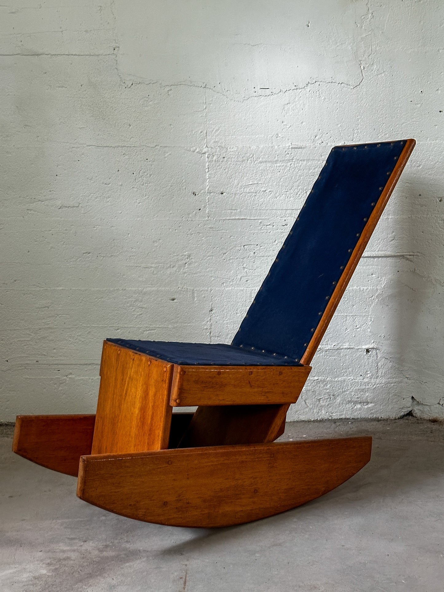 Handmade American Architectural Craft Rocker, 20th Century