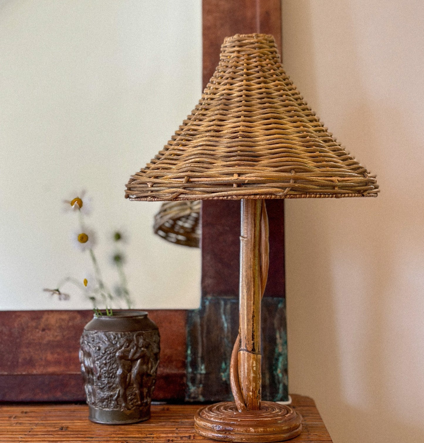 RATTAN TABLE LAMP, France