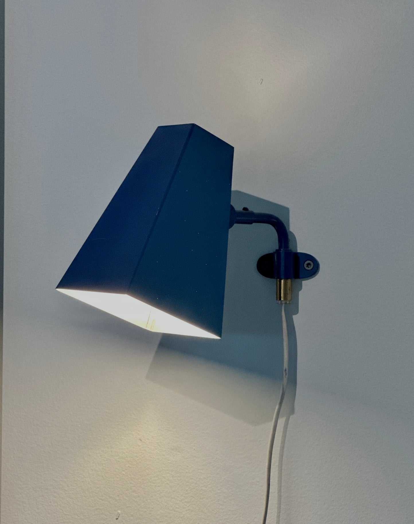 Hans-Agne Jakobsson Blue Metal Wall Sconces (Pair), c. 1960