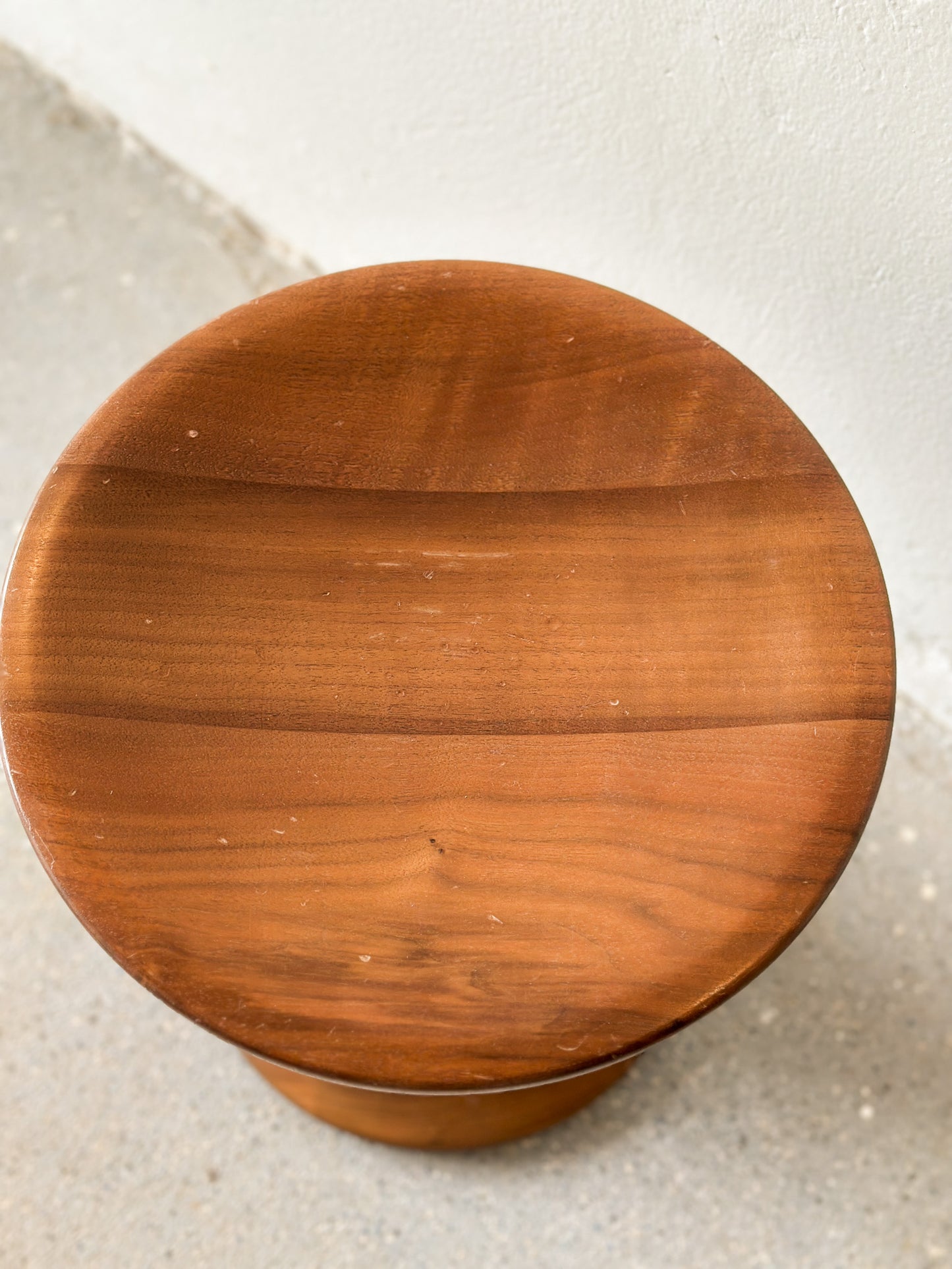 Walnut Eames Turned Stool, Shape B by Herman Miller