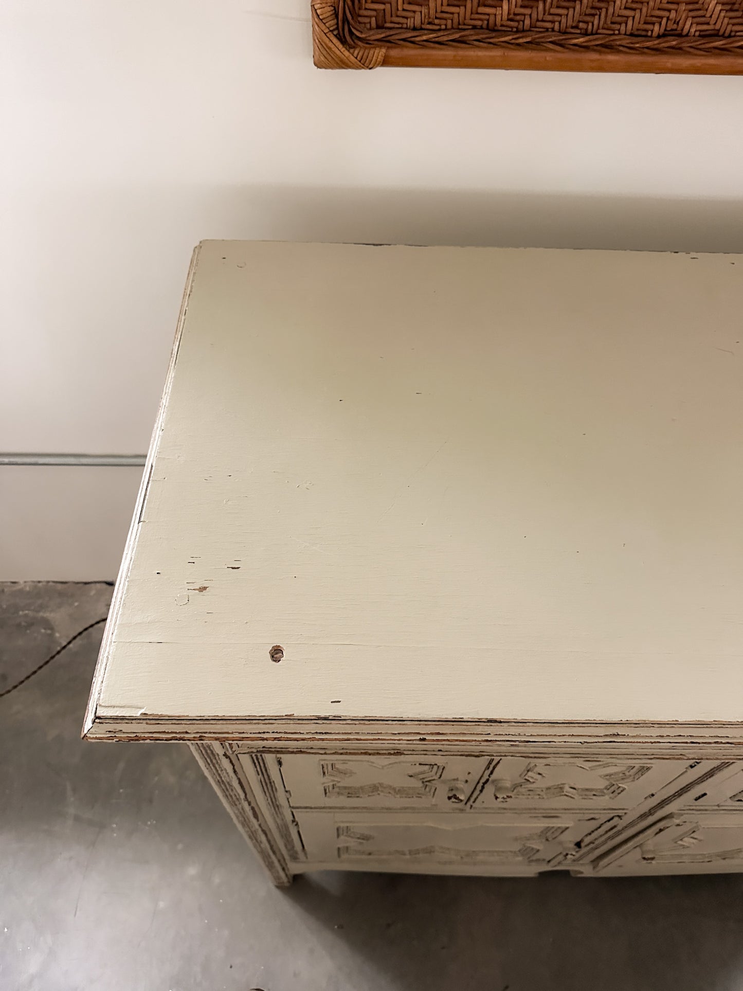 Swedish Gustavian Painted Cabinet With Carved Star Rosette, c. 19th Century