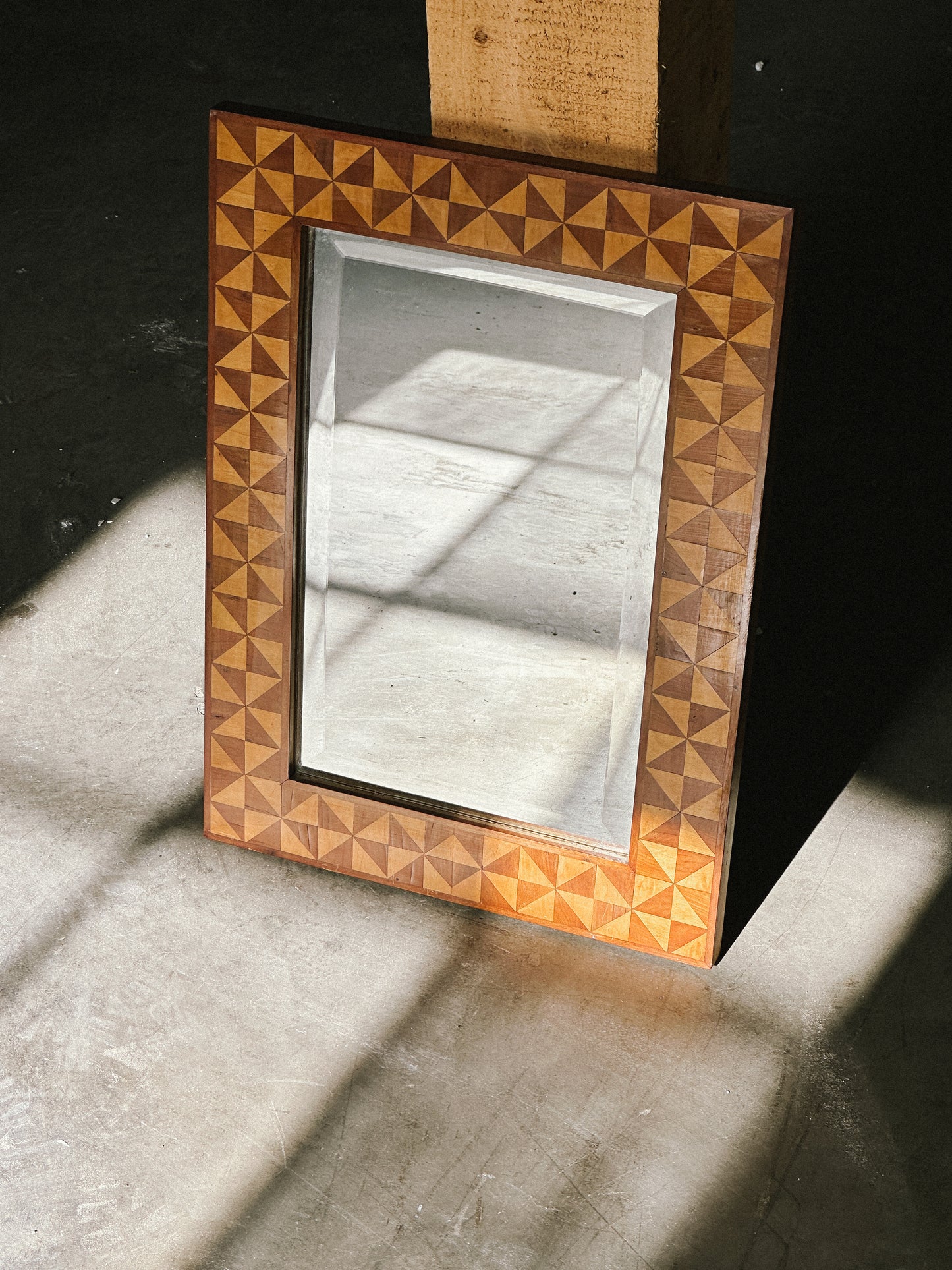 MARQUETRY WOODEN MIRROR, Sweden