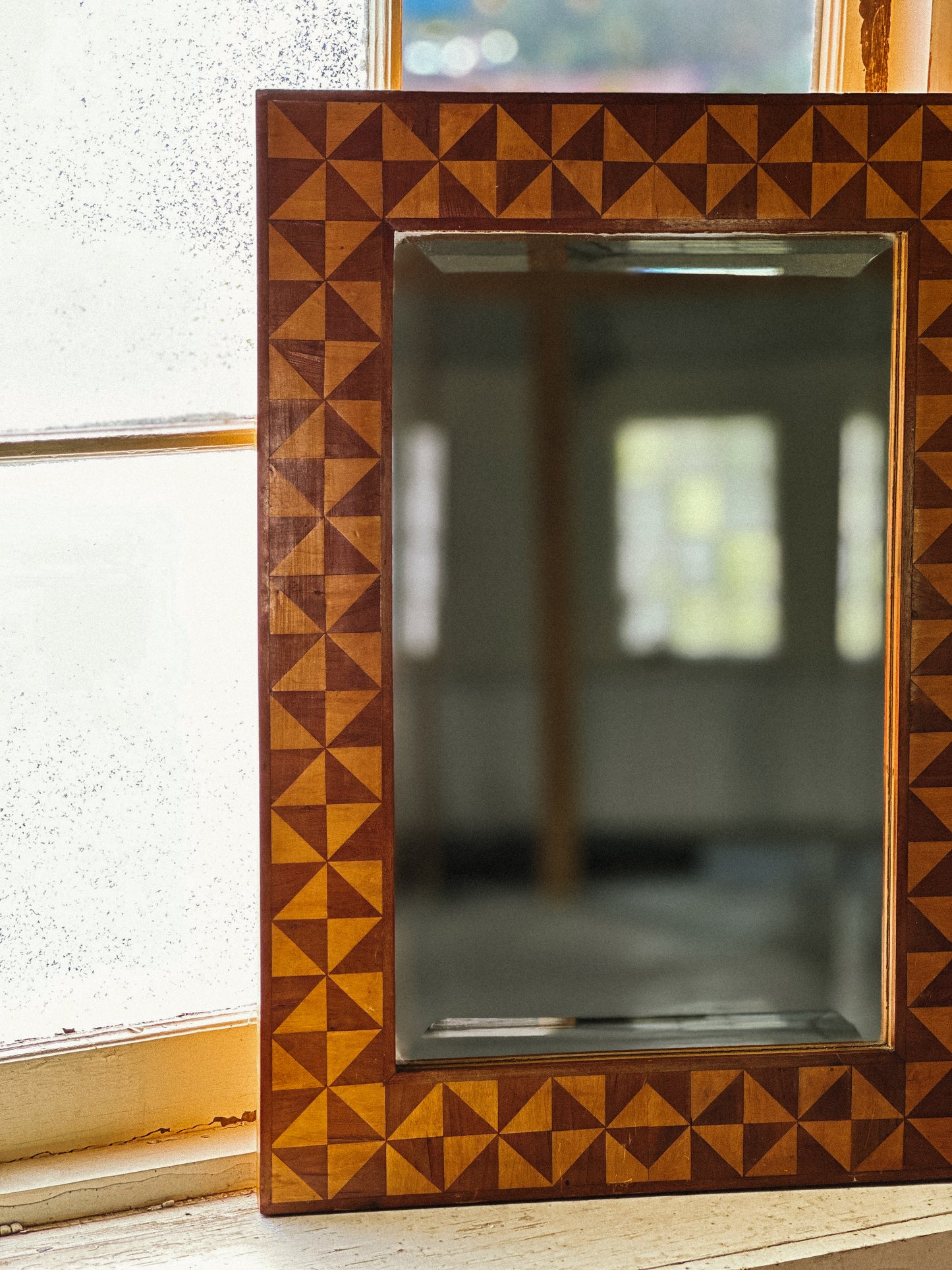 MARQUETRY WOODEN MIRROR, Sweden