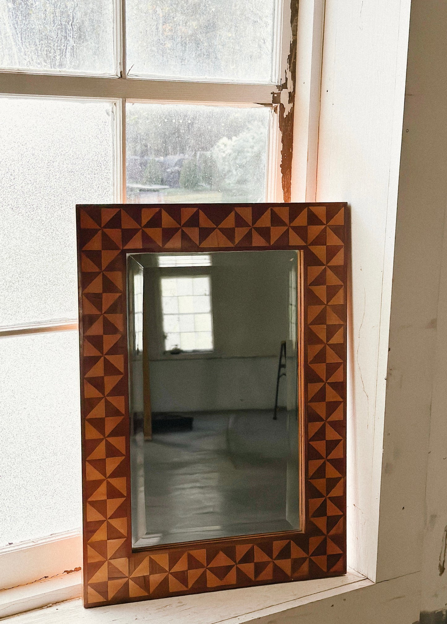 MARQUETRY WOODEN MIRROR, Sweden