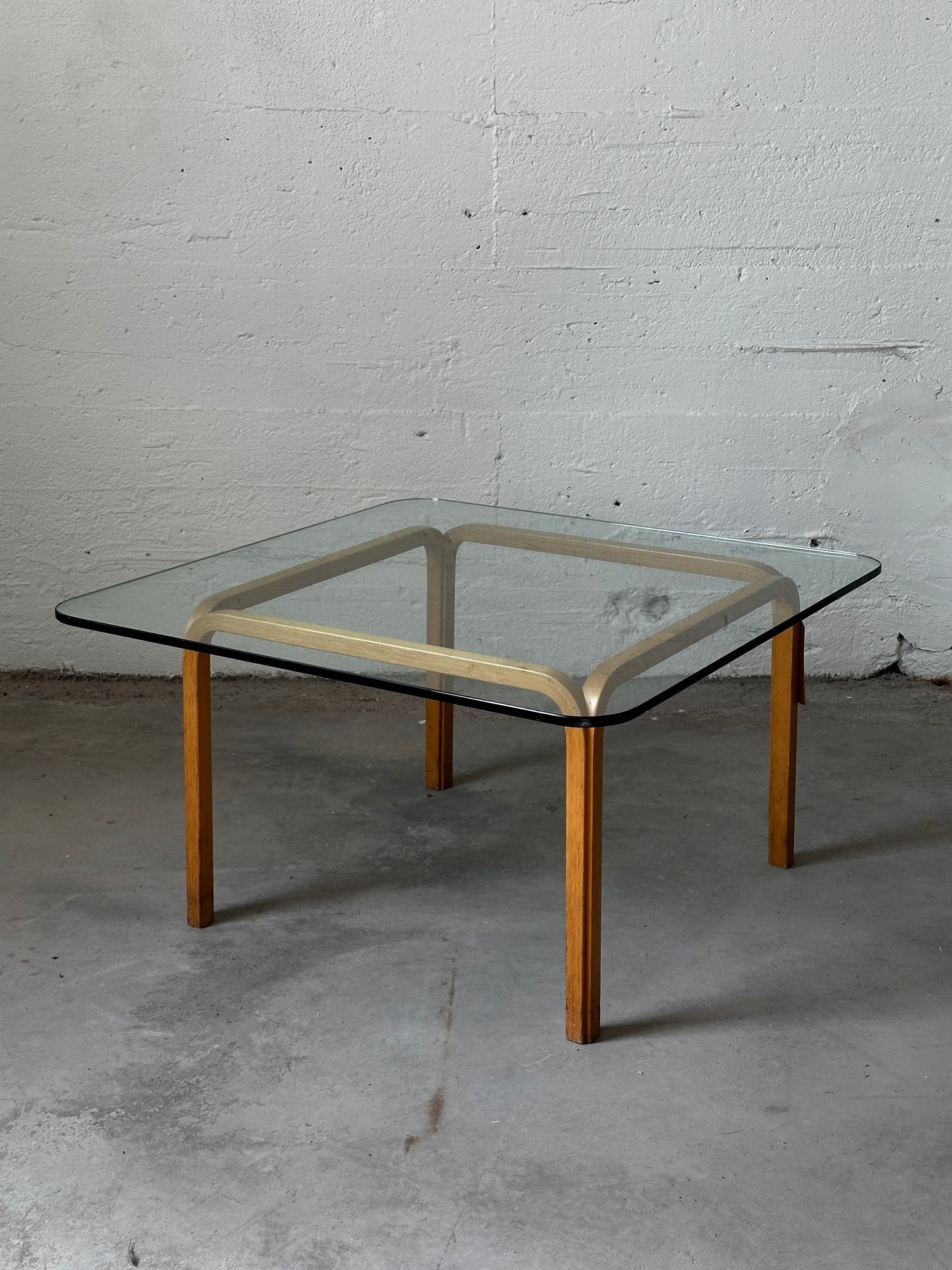 Alvar Aalto Y805a Birch and Glass Rectangular Coffee Table Finland c. 1980