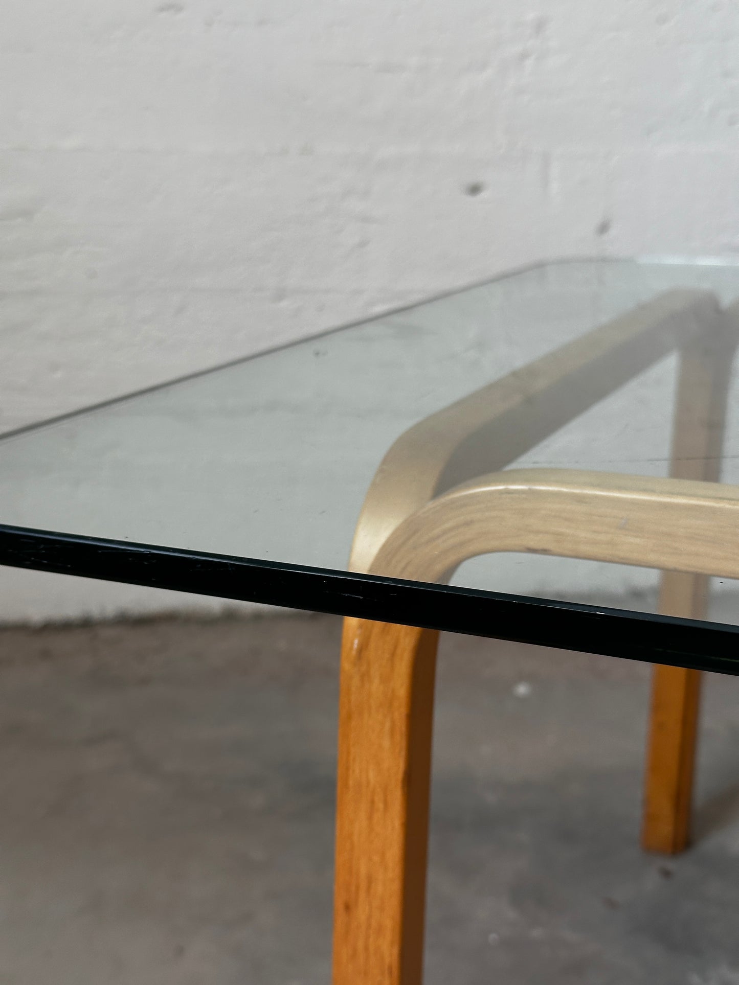 Alvar Aalto Y805a Birch and Glass Rectangular Coffee Table Finland c. 1980