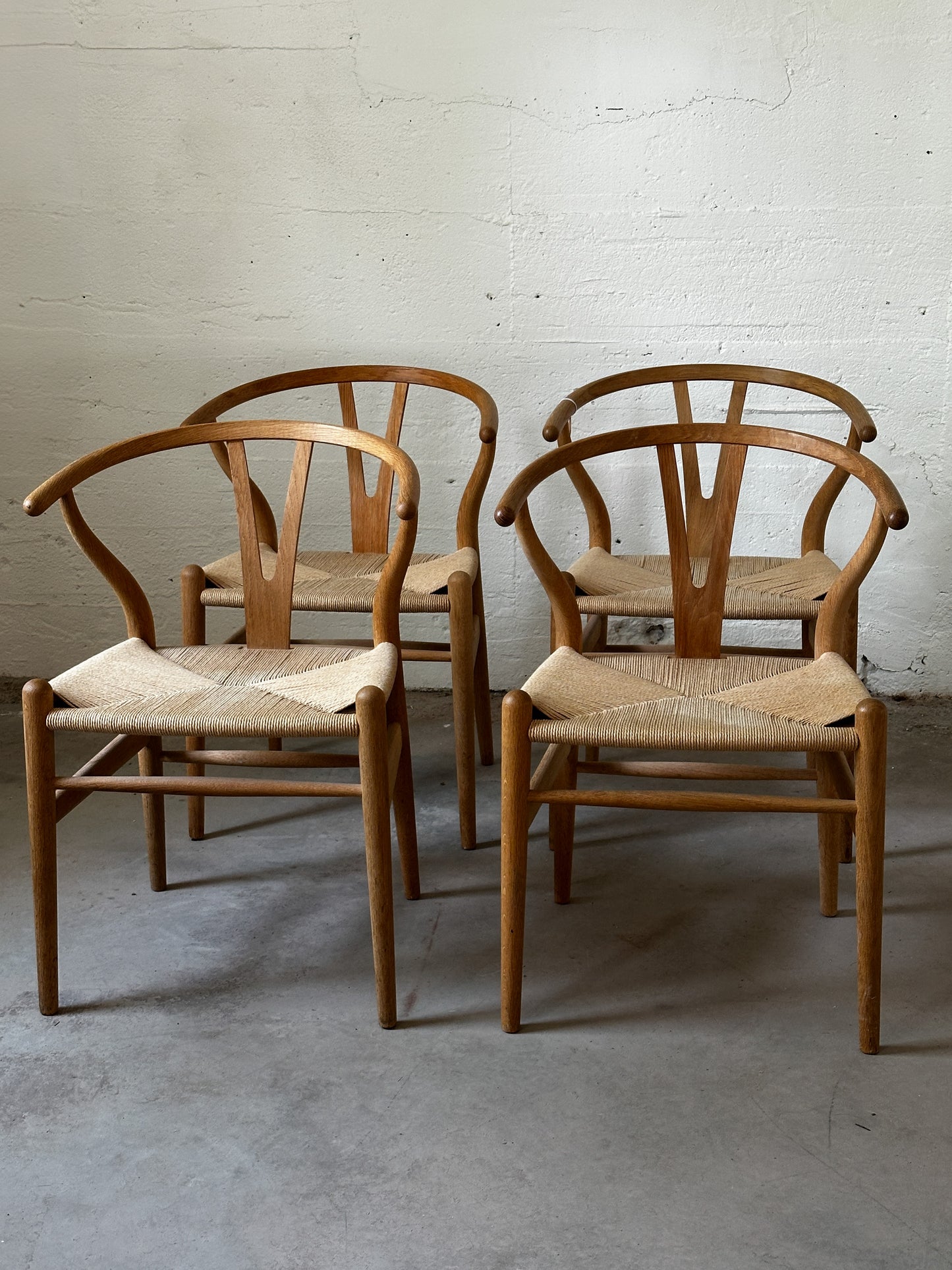 CH24 Wishbone Chairs by Hans Wegner, Set of 4