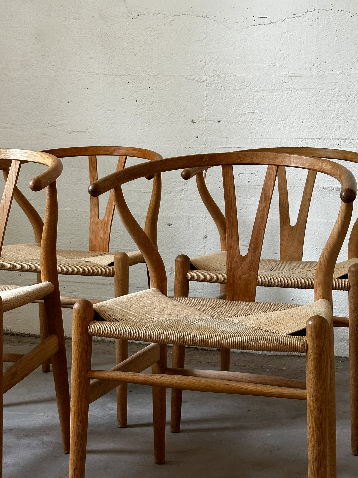 CH24 Wishbone Chairs by Hans Wegner, Set of 4
