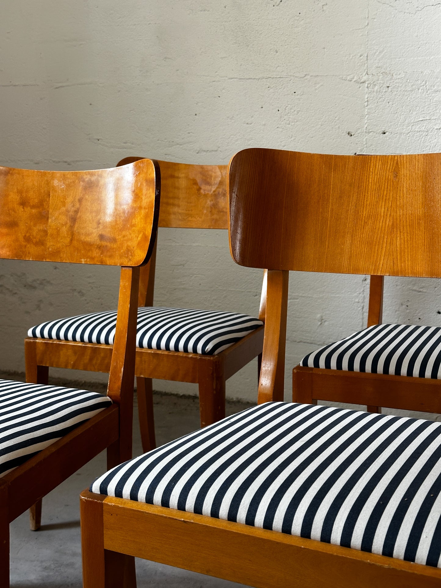 Swedish Striped Dining Chairs