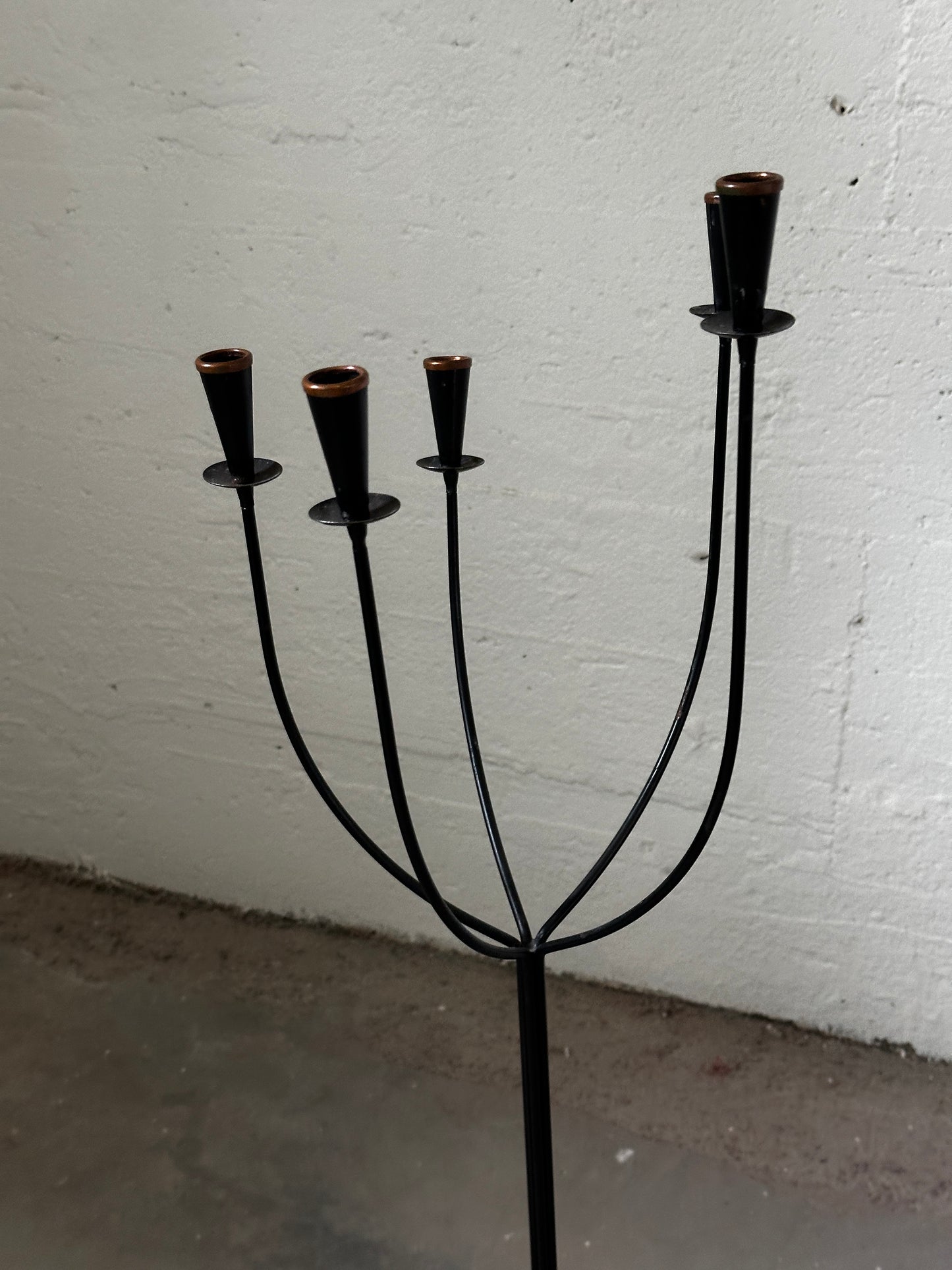 Wrought Iron Floor Candelabrum, 20th Century
