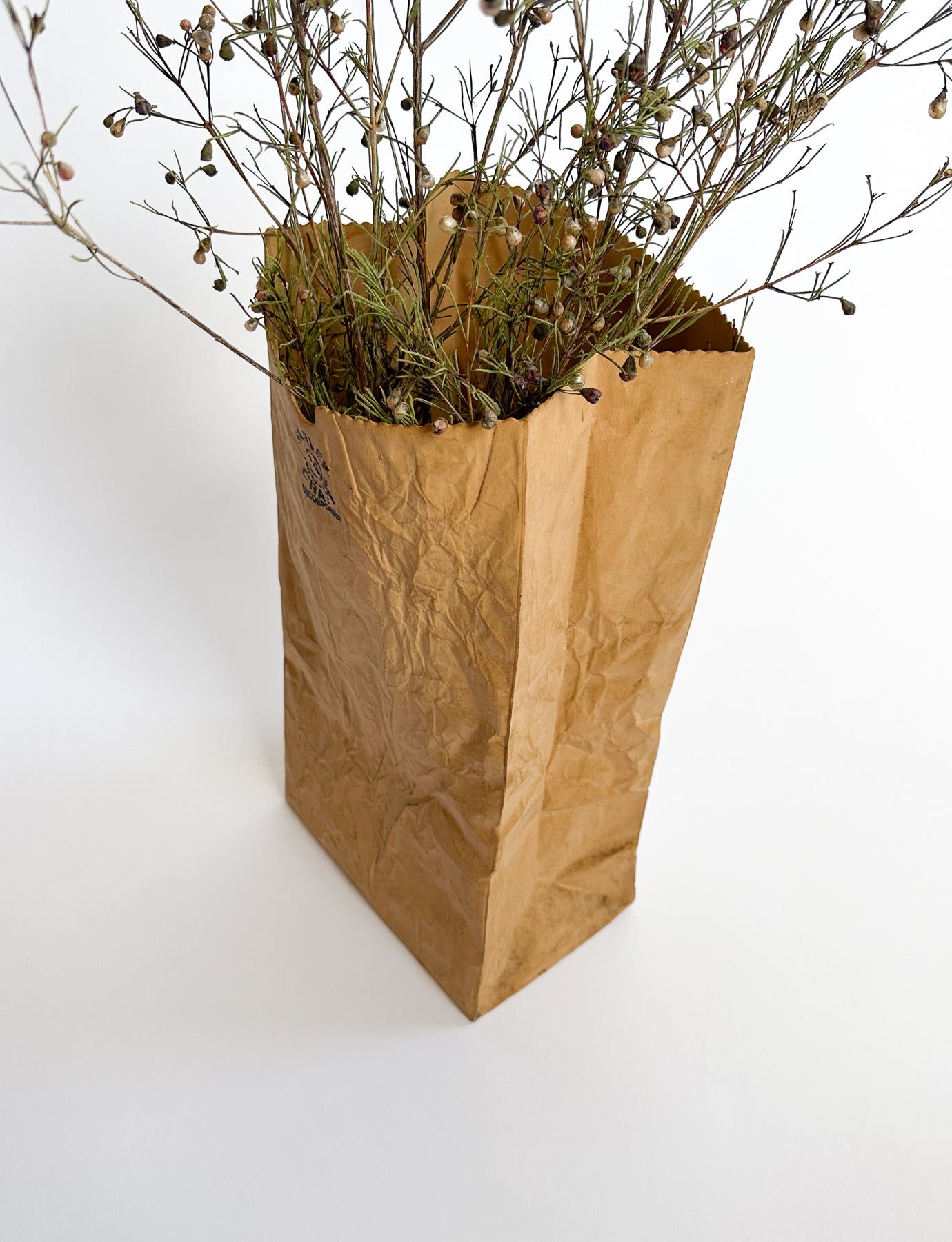 Artist Michael Harvey, Paper Bag Ceramic Vase