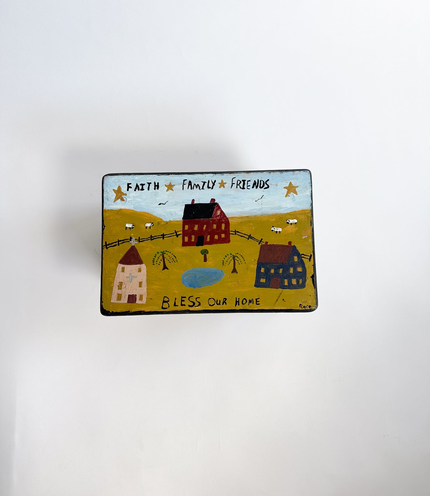 Handpainted Folk Art Stool, Anonymous