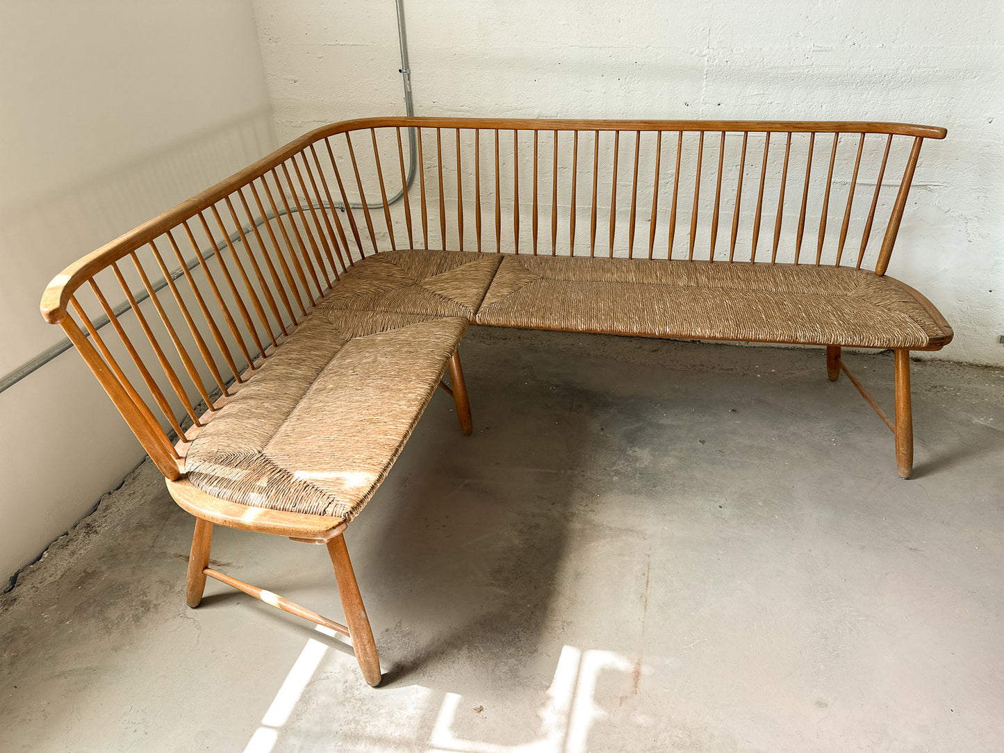 1950 Rush Farmhouse Corner Bench, Germany