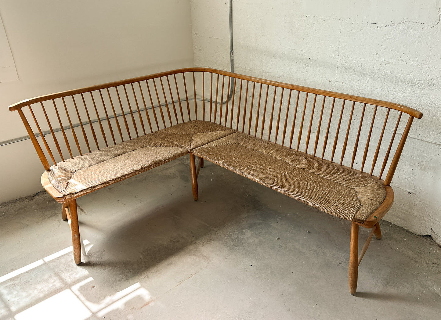 1950 Rush Farmhouse Corner Bench, Germany