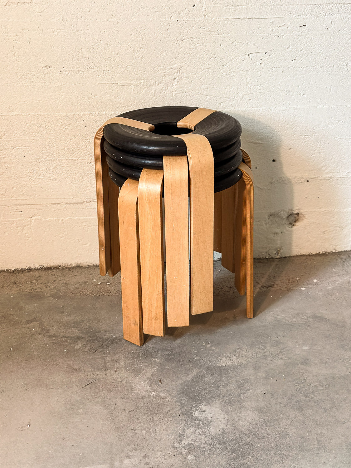 Tall Donut Stools by Rud Thygesen & Johnny Sørensen for Magnus Olesen c. 1970, Denmark