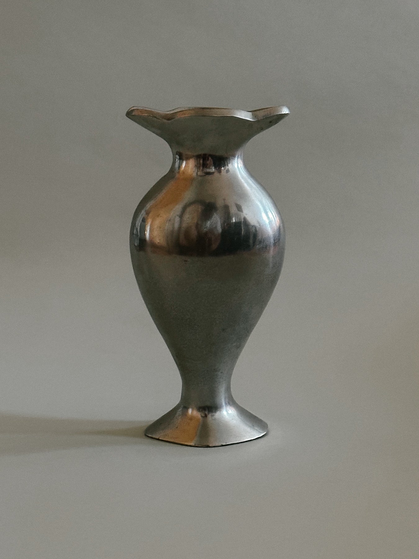 French Sculptural Metal Vase