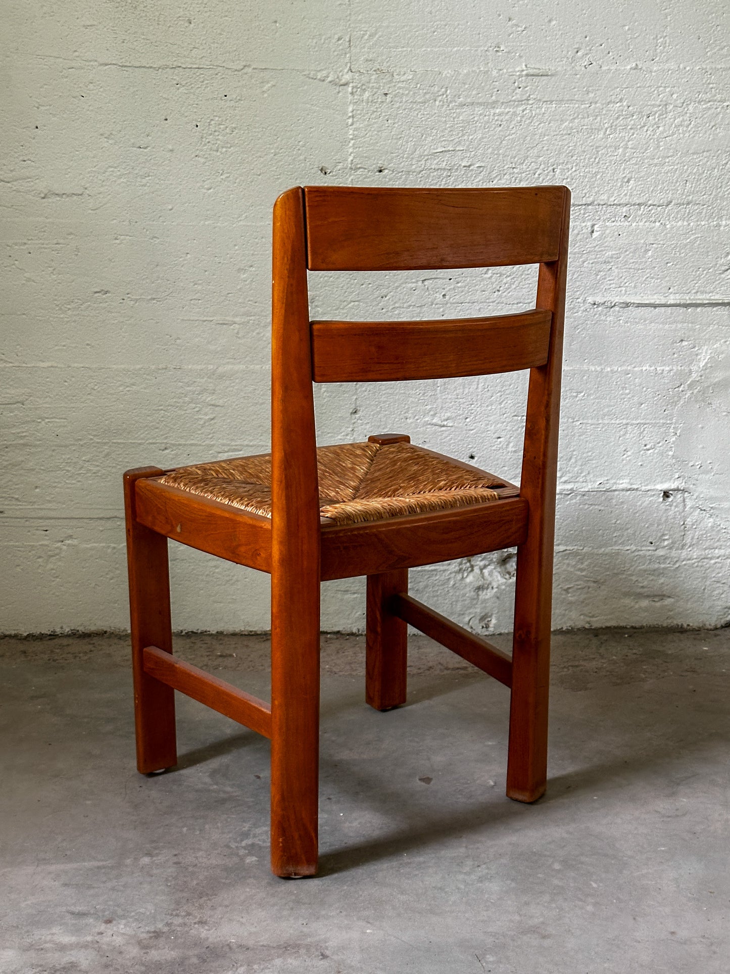 French Elm Dining Chairs attrib. Maison Regain
