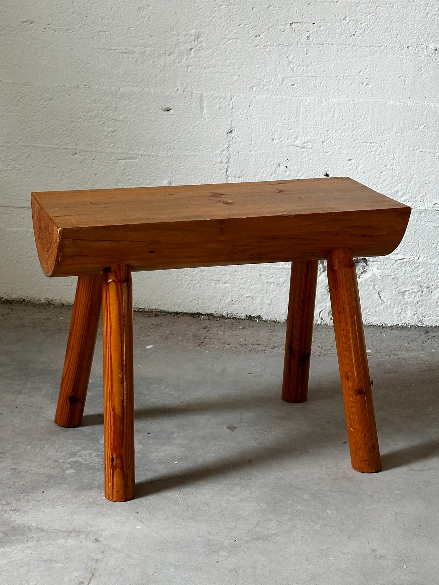 20 Century Pine Half-Log Stool, Sweden