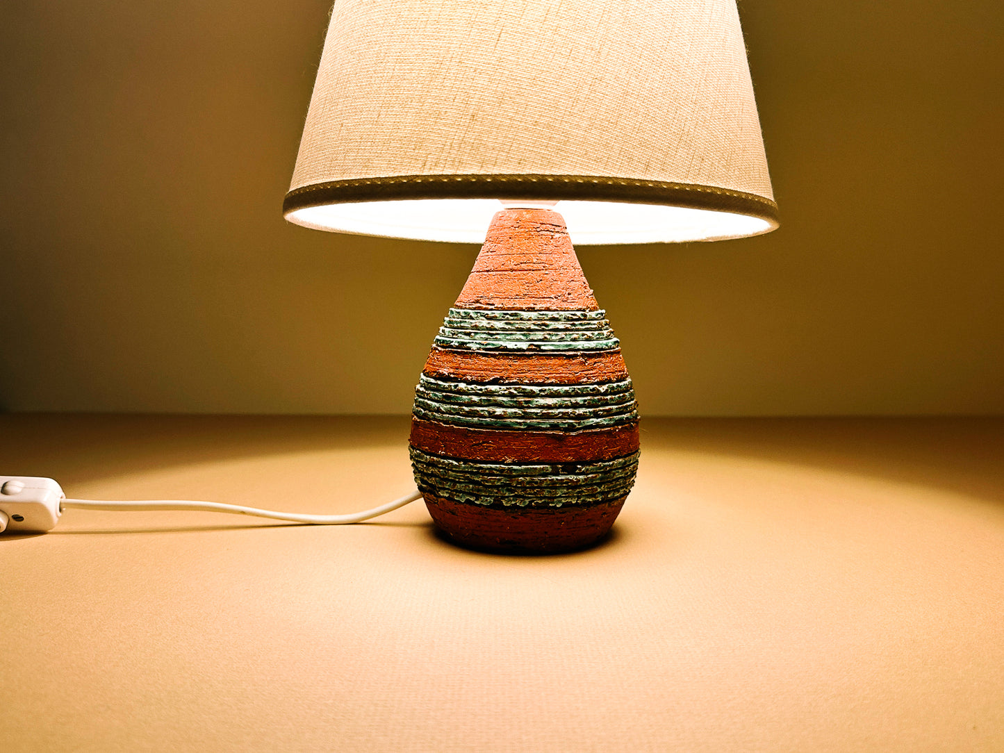 SWEDISH POTTERY LAMP, C. 1960