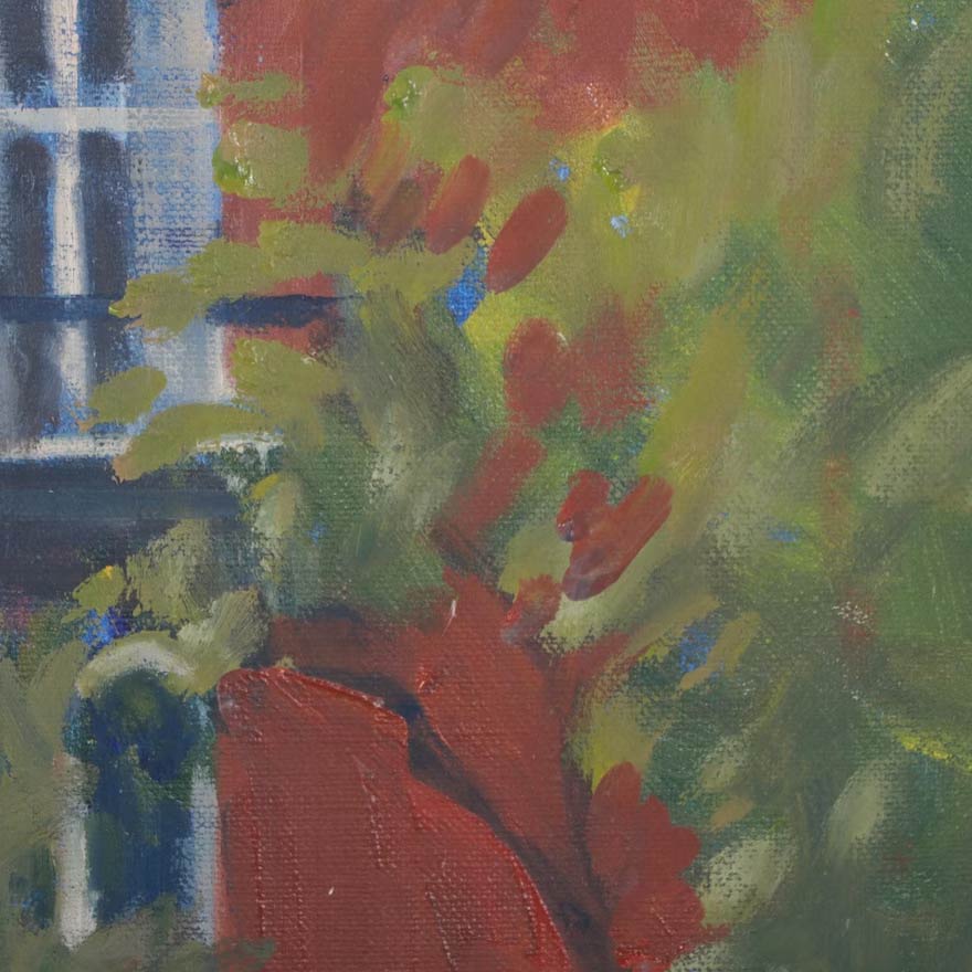 Figure in Garden Oil Painting, Anonymous