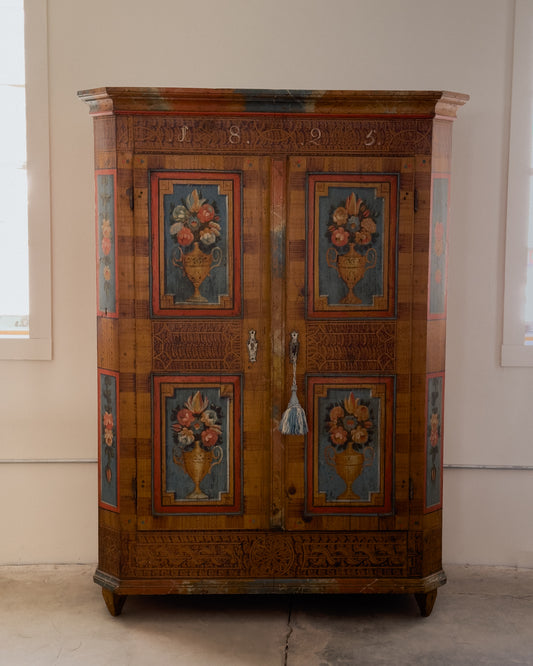 Early 18th Century Folk-Painted Cupboard of German Provenance c. 1825