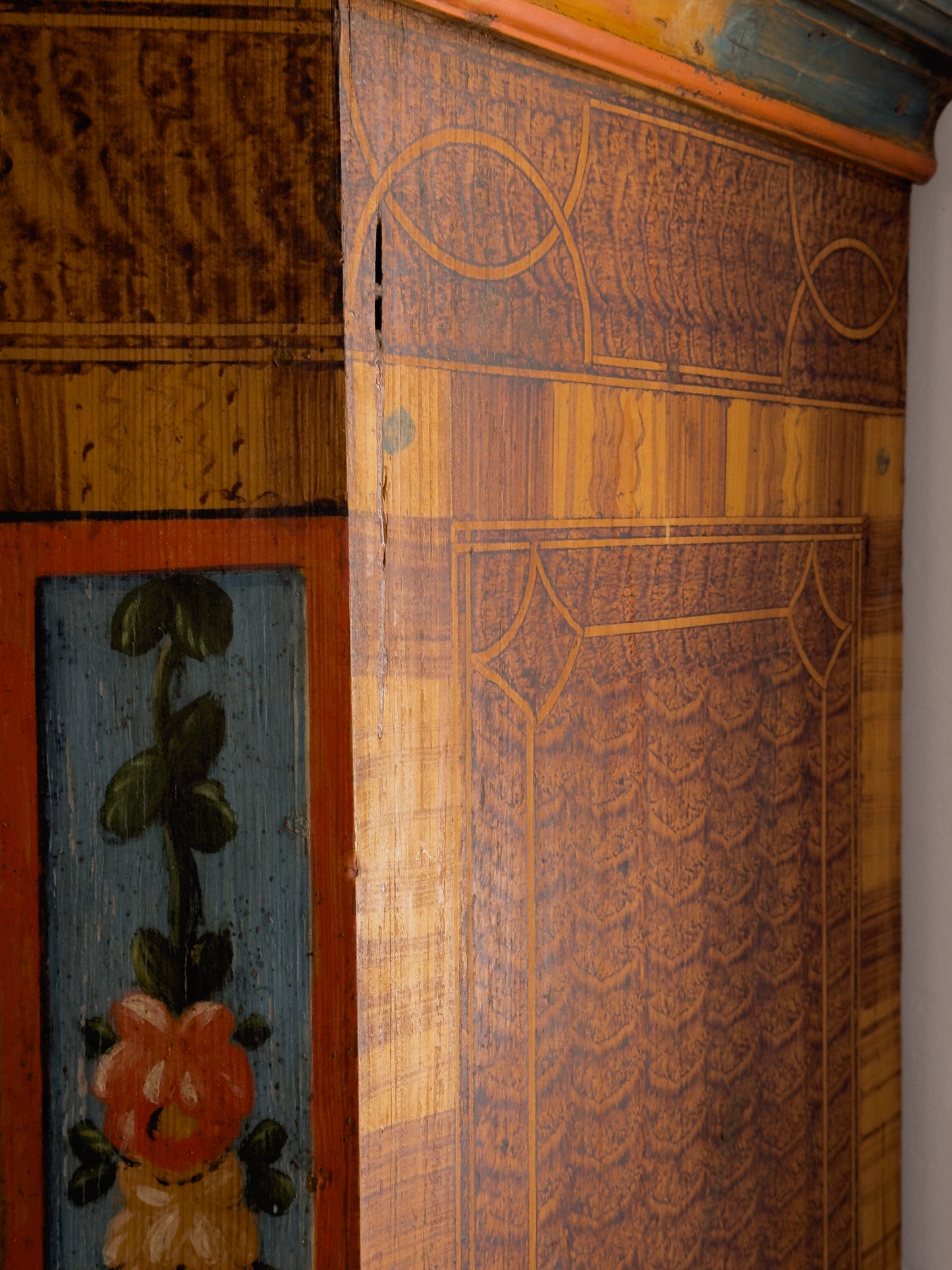 Early 18th Century Folk-Painted Cupboard of German Provenance c. 1825