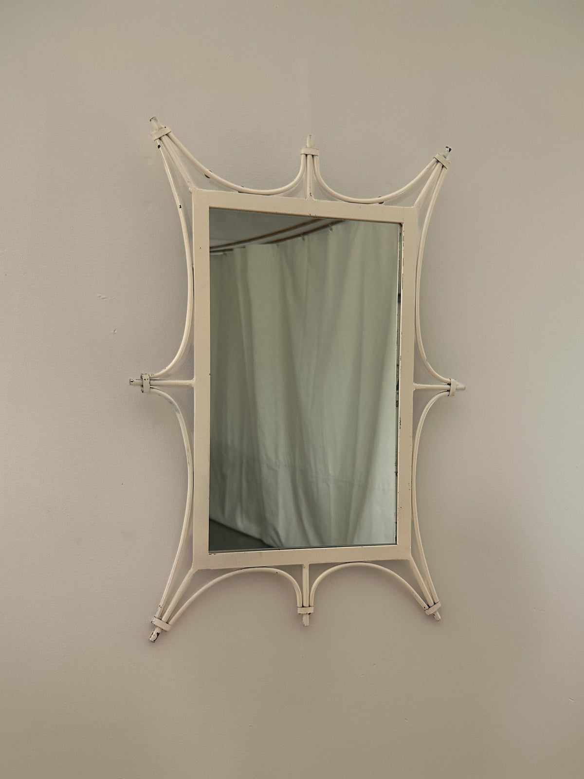 Italian Sculptural Iron Mirror, c. 1960