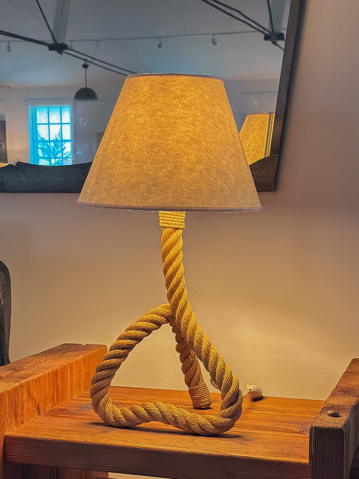 Braided Rope Table Lamp, France, Mid 20th C.