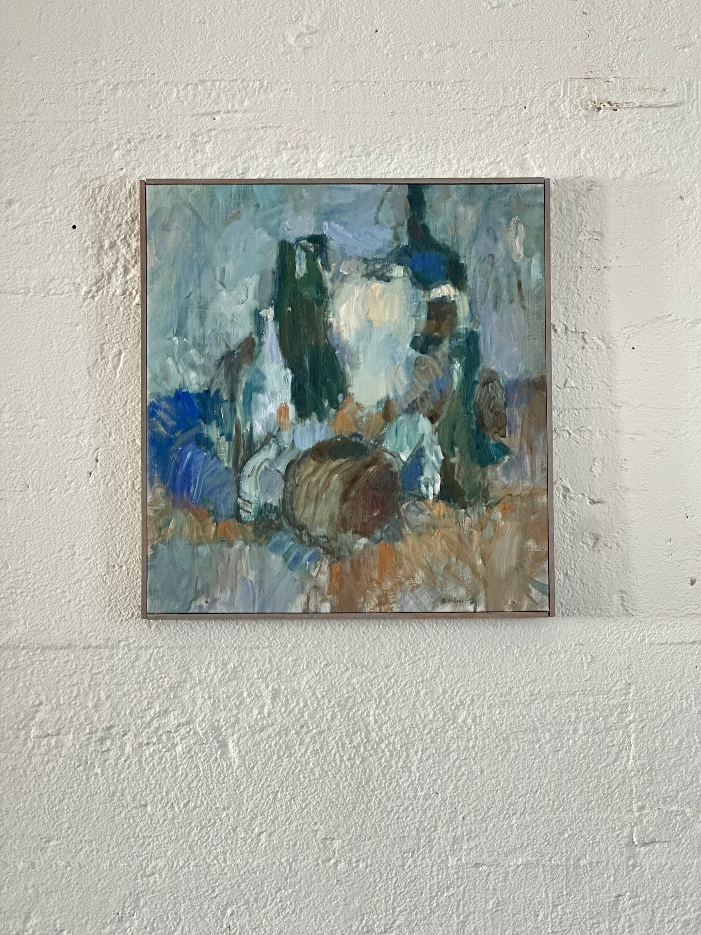 “Shades Of Blue” Oil on Canvas, late 20th Century