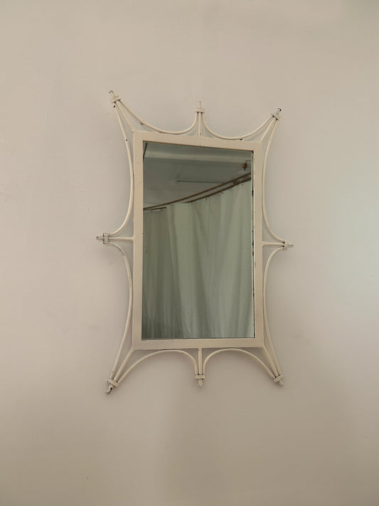 Italian Sculptural Iron Mirror, c. 1960