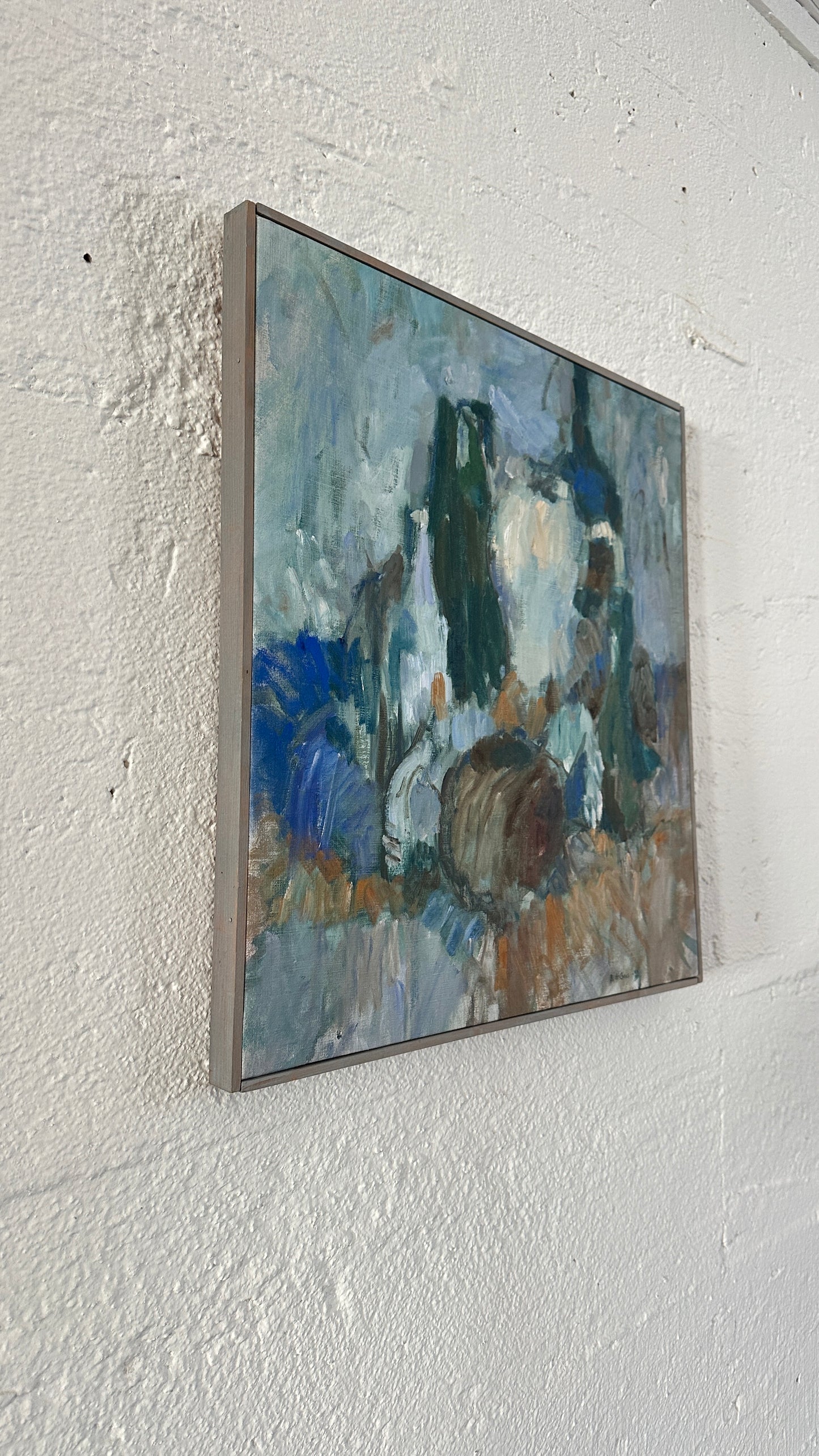 “Shades Of Blue” Oil on Canvas, late 20th Century