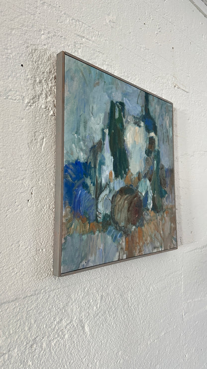 “Shades Of Blue” Oil on Canvas, late 20th Century
