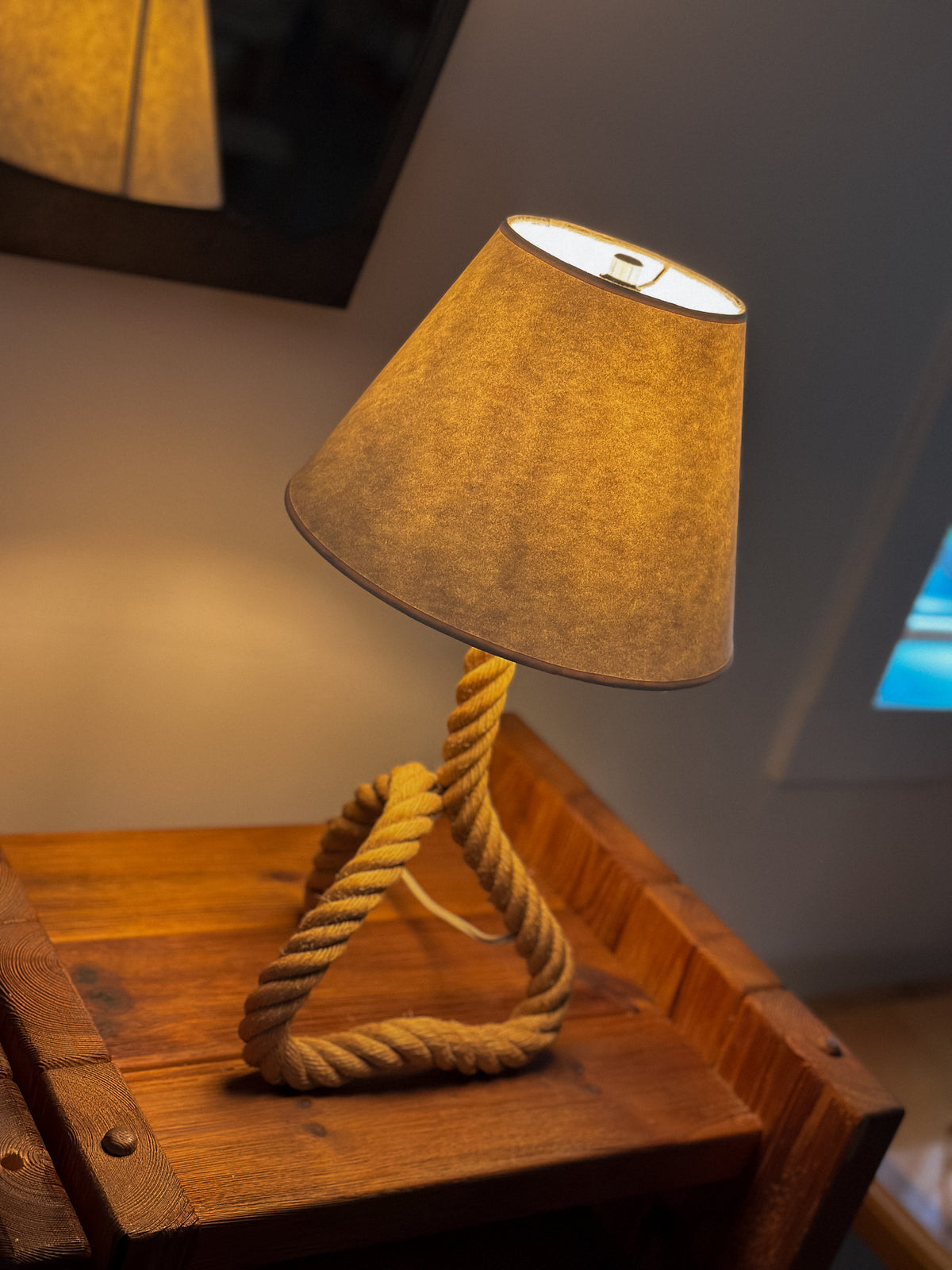 Braided Rope Table Lamp, France, Mid 20th C.