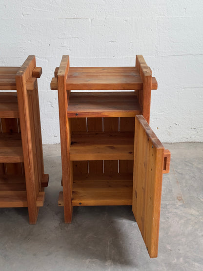 Hans Frydendal Narrow Pine Cabinets for IDE Furniture, Denmark c. 1970