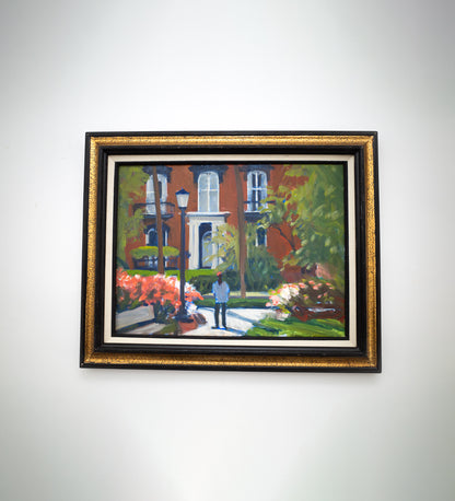 Figure in Garden Oil Painting, Anonymous