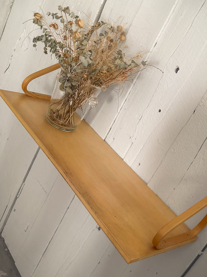Vintage Alvar Aalto Deep Birch Wall Shelf, Model 112A, for Artek c. 1980