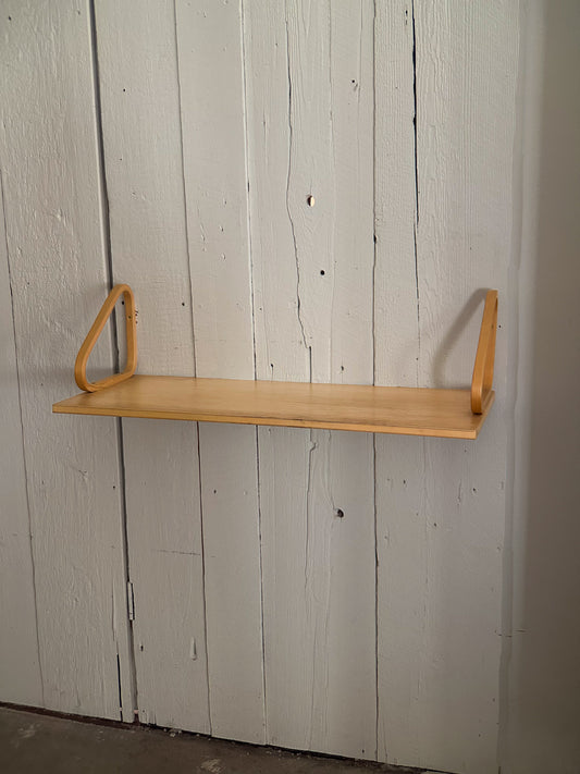 Vintage Alvar Aalto Deep Birch Wall Shelf, Model 112A, for Artek c. 1980