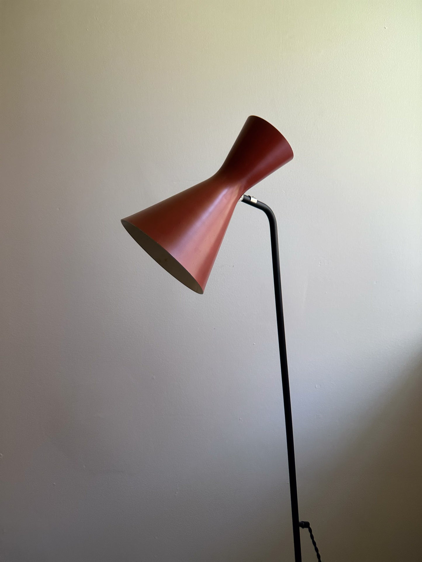 Swedish Red Floor Lamp for ASEA, Mid 20th Century
