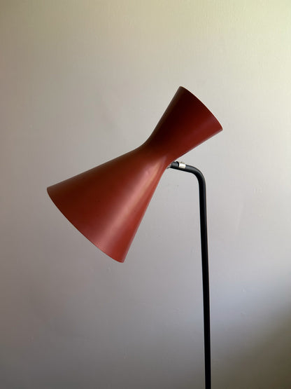 Swedish Red Floor Lamp for ASEA, Mid 20th Century