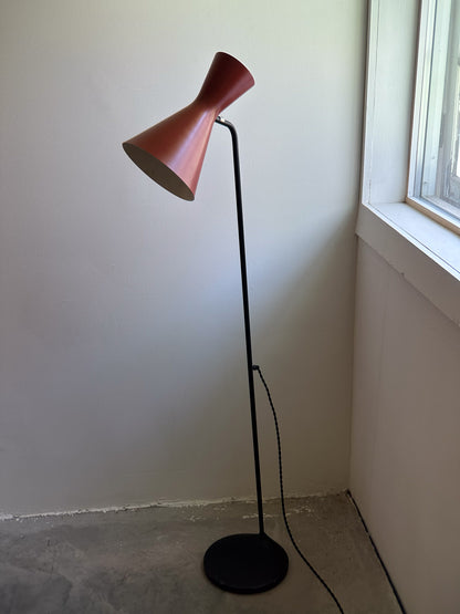 Swedish Red Floor Lamp for ASEA, Mid 20th Century