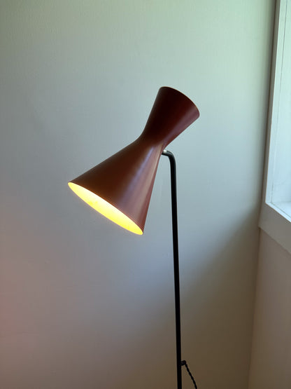 Swedish Red Floor Lamp for ASEA, Mid 20th Century